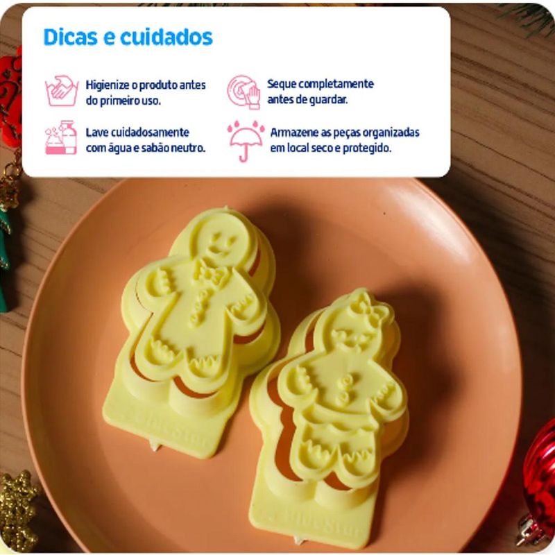 Cortadores com Carimbo Casal Ginger 7cm Ref. 414455 BlueStar (04 peças)
