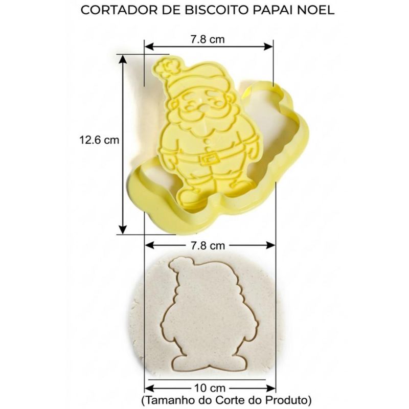 Cortador com Carimbo Papai Noel 10cm Ref. 413823 BlueStar (02 peças)
