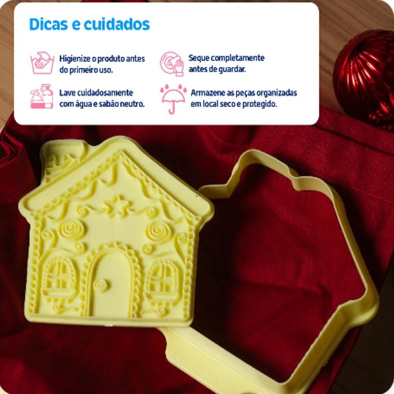Cortador com Carimbo Casinha Doce 10cm Ref. 414370 BlueStar (02 peças)
