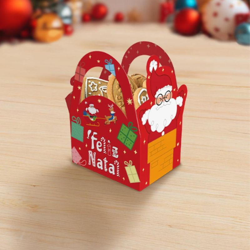 Cachepot com Alça Chaminé Natal Divertido 12x19x16cm Ref. C6243 Ideia (01 unidade)