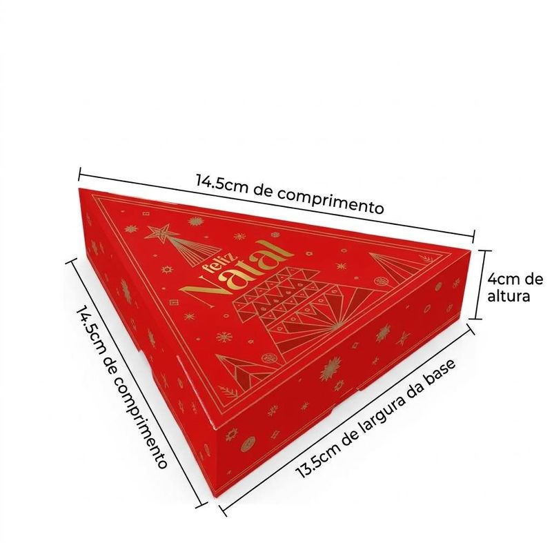 Caixa Árvore 3 Doces Brilhos de Natal 13.5x13.5x4cm C6212 Ideia (01 unidade)