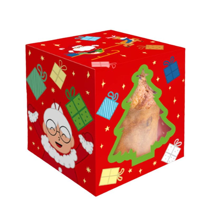 Caixa Classic com Visor Panetone Natal Divertido 15x15x17cm C6239 Ideia (01 unidade)