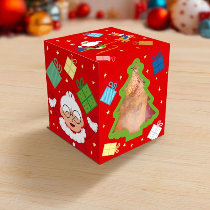 Caixa Classic com Visor Panetone Natal Divertido 15x15x17cm C6239 Ideia (01 unidade)