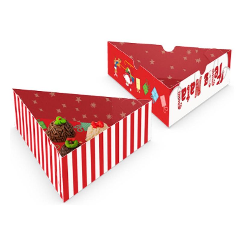 Caixa Árvore para 3 Doces Natal Divertido 13.5x13.5x4cm C6245 Ideia (01 unidade)