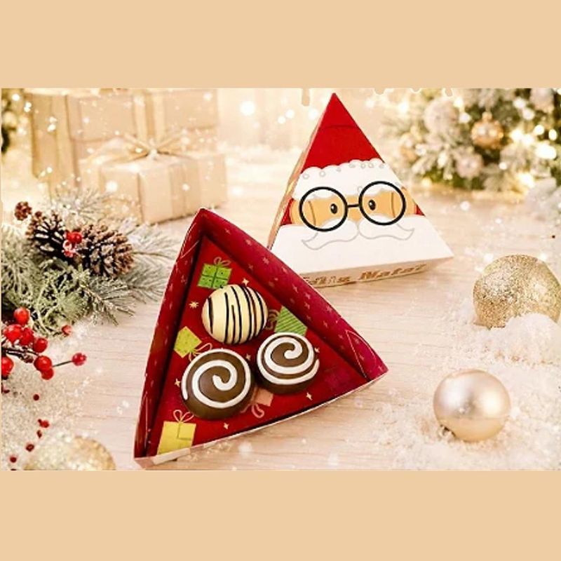 Caixa Árvore para 3 Doces Natal Divertido 13.5x13.5x4cm C6245 Ideia (01 unidade)