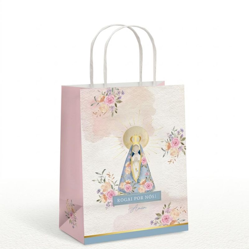 Sacola de Papel Nossa Senhora Aparecida 21x14.5x7.5cm Ref. 14002320 Cromus (01 unidade)