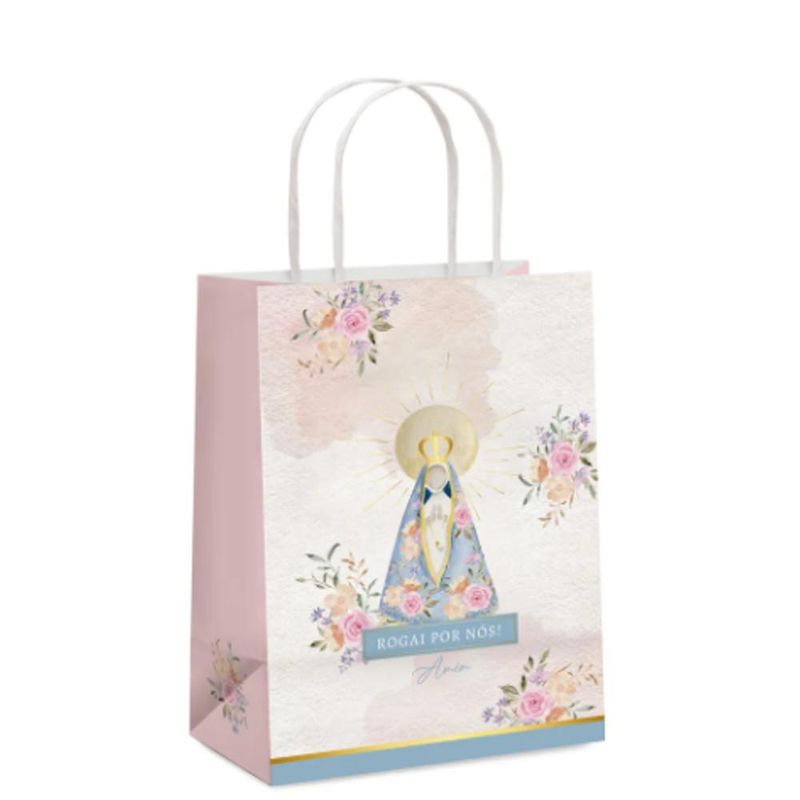 Sacola de Papel Nossa Senhora Aparecida 21x14.5x7.5cm Ref. 14002320 Cromus (01 unidade)